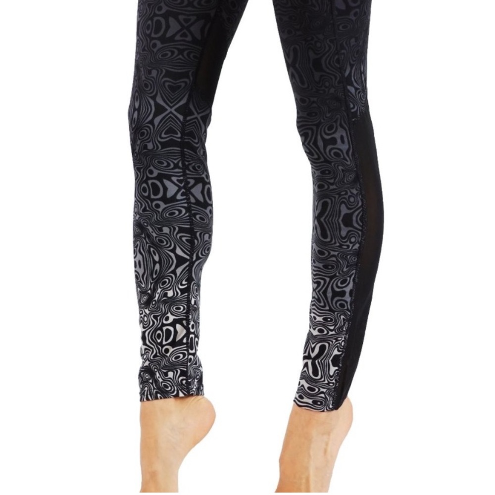 Black and Gray Ombré and Mesh Leggings